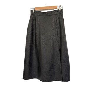 Spanx Faux Leather A-line Pull-on Shaping Midi Skirt Dark Brown Small